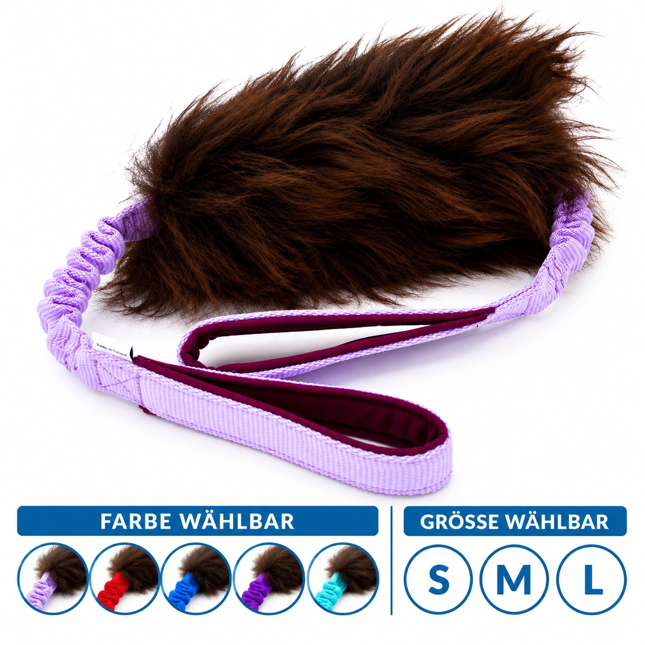 Double Handle Sheepskin Bungee Tug