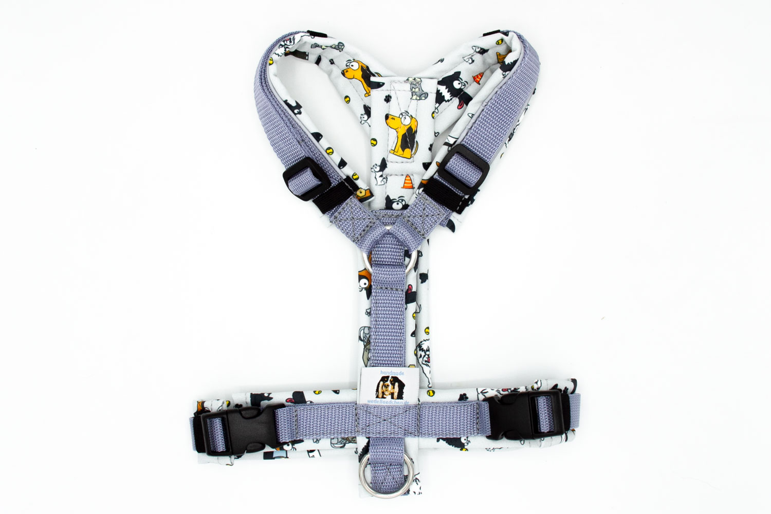 Hundegeschirr Grau|Hellblau