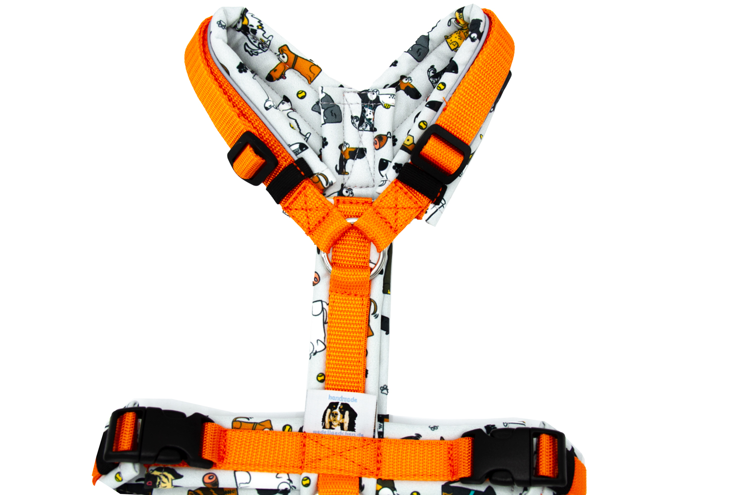 Hundegeschirr Grau|Orange