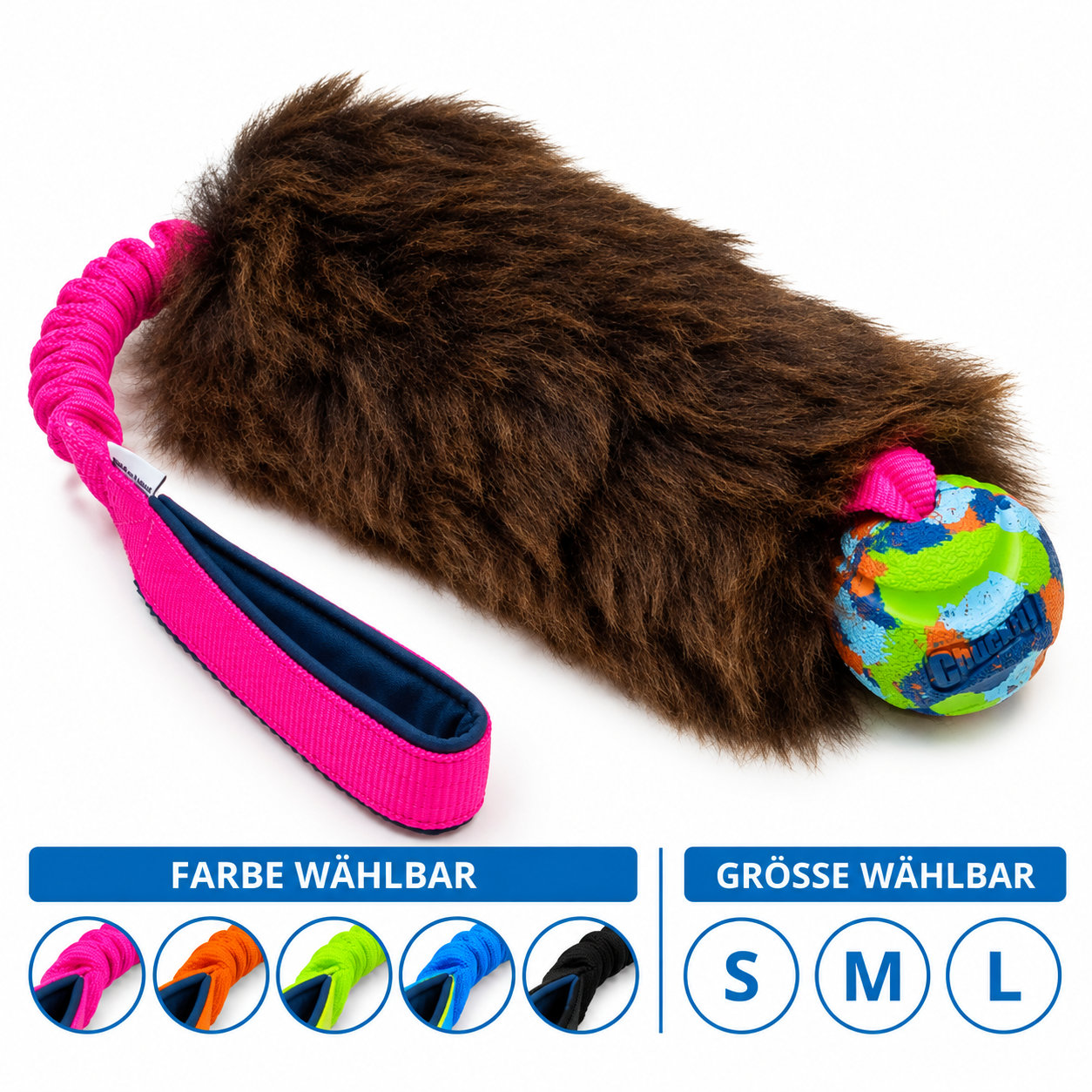 Sheepskin Tug mit Chuckit® Eco Fetch Ball